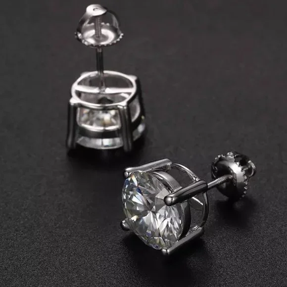 Certified 8ct. t.w. Diamond Round Cut 4-Prong Screw Back Earrings - Picture 6 of 16